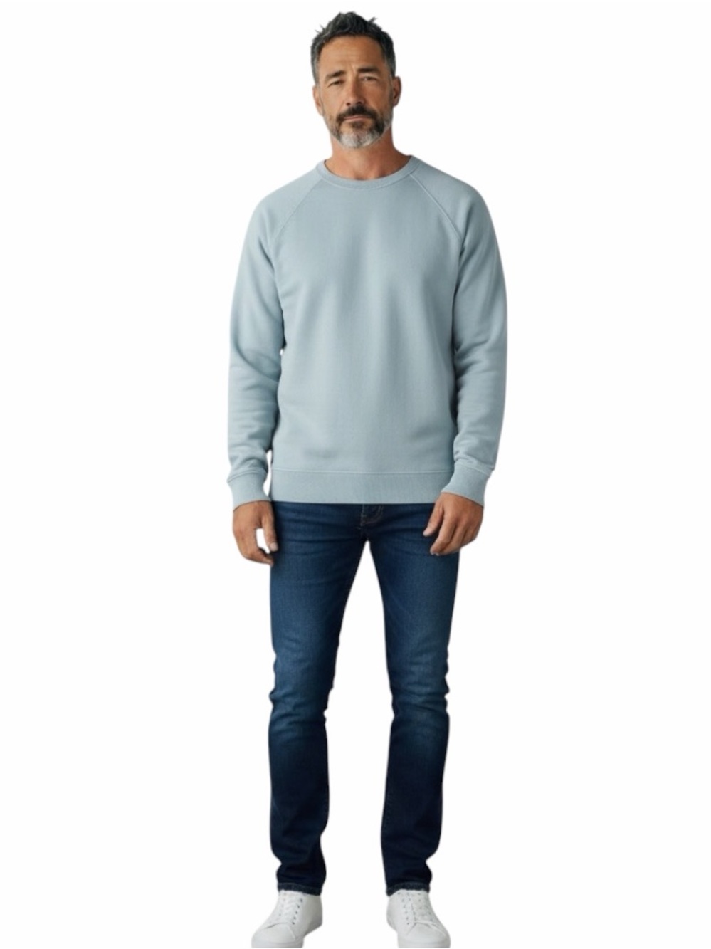 Vintage J. Peterman light Blue Cotton Blend V Neck Sweater Size X Large